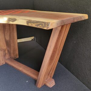 Handmade Live Edge Walnut Chess Table