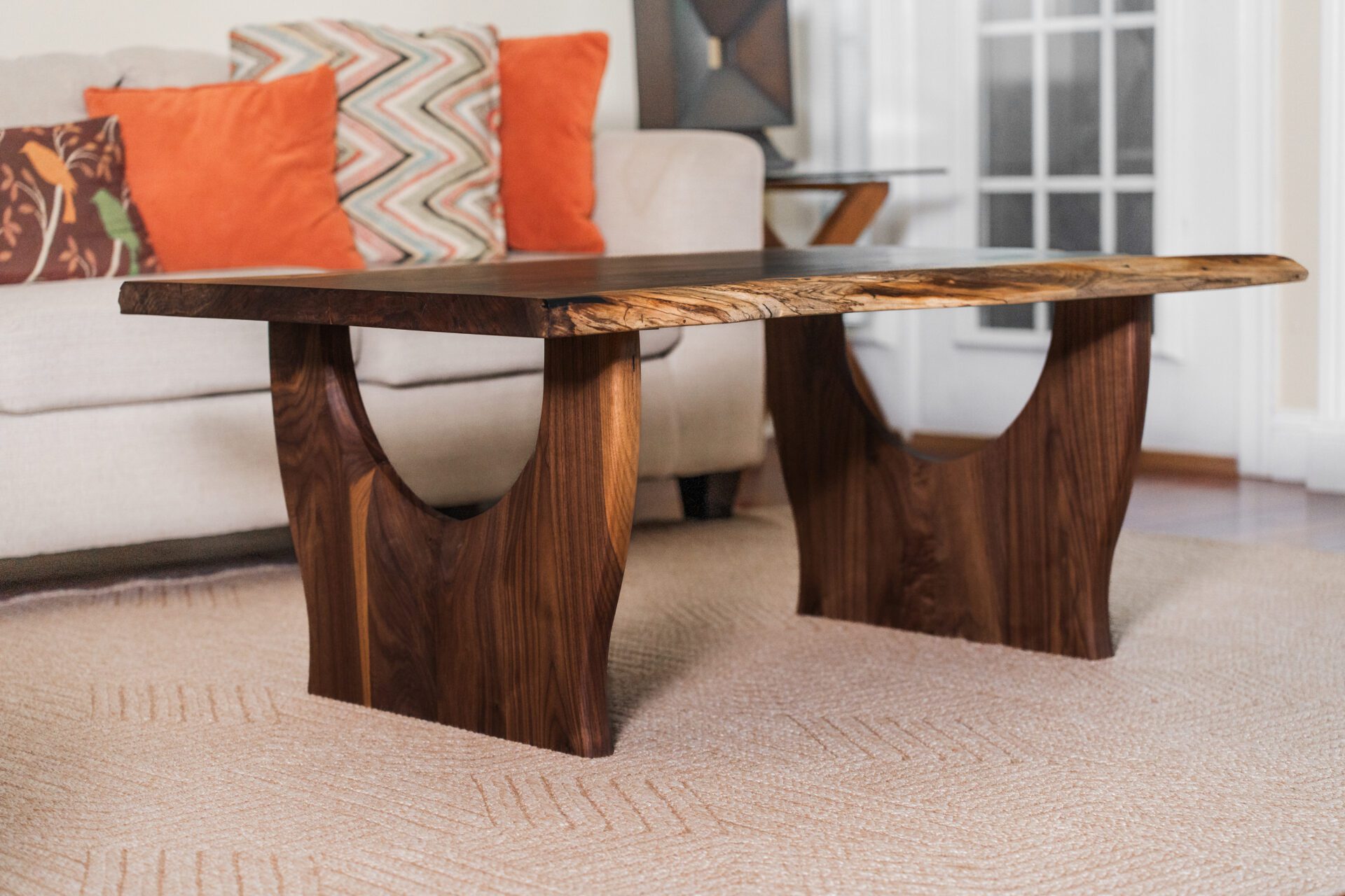 Modern All-Walnut Live-Edge Coffee Table