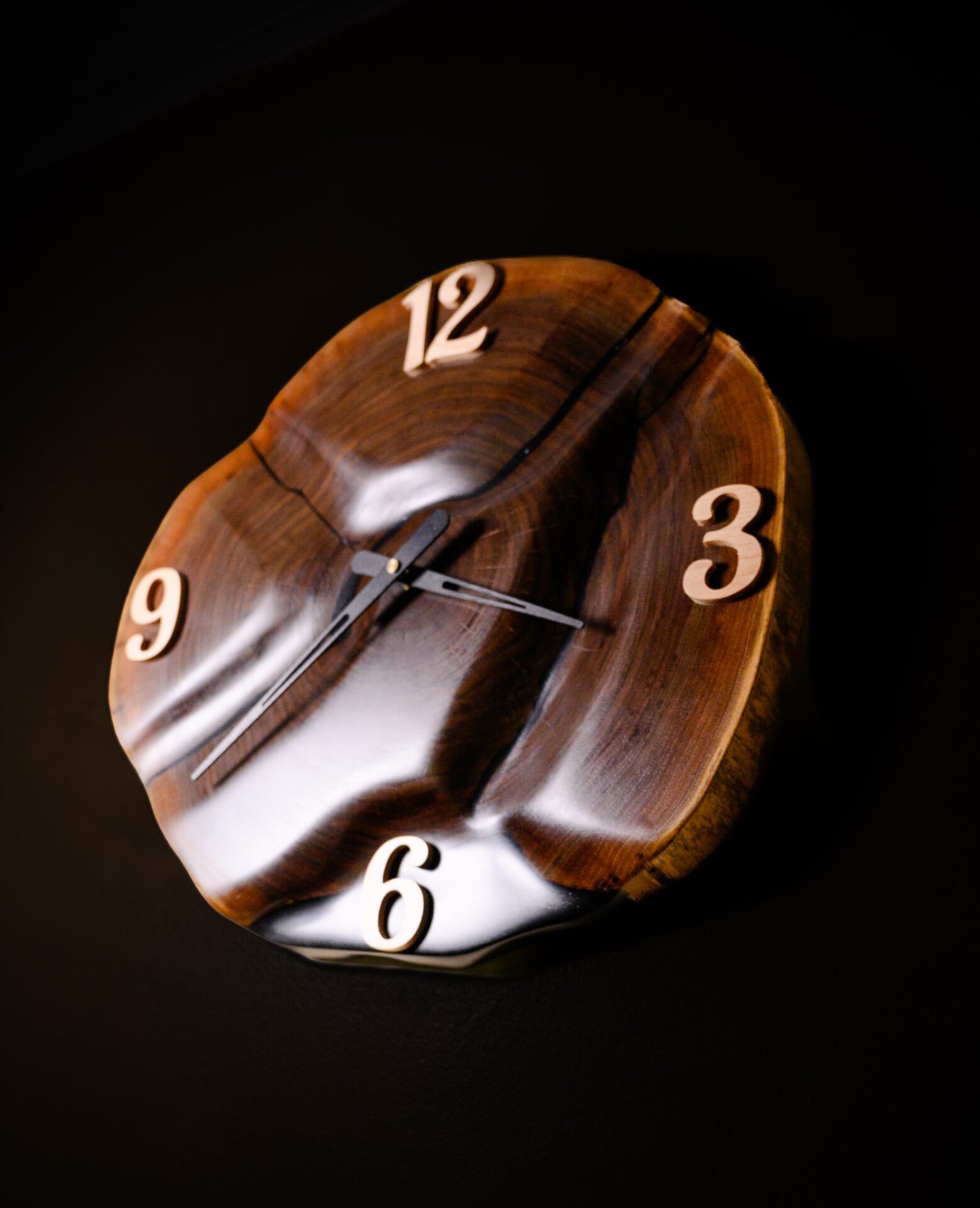 Live Edge Walnut Wall Clock