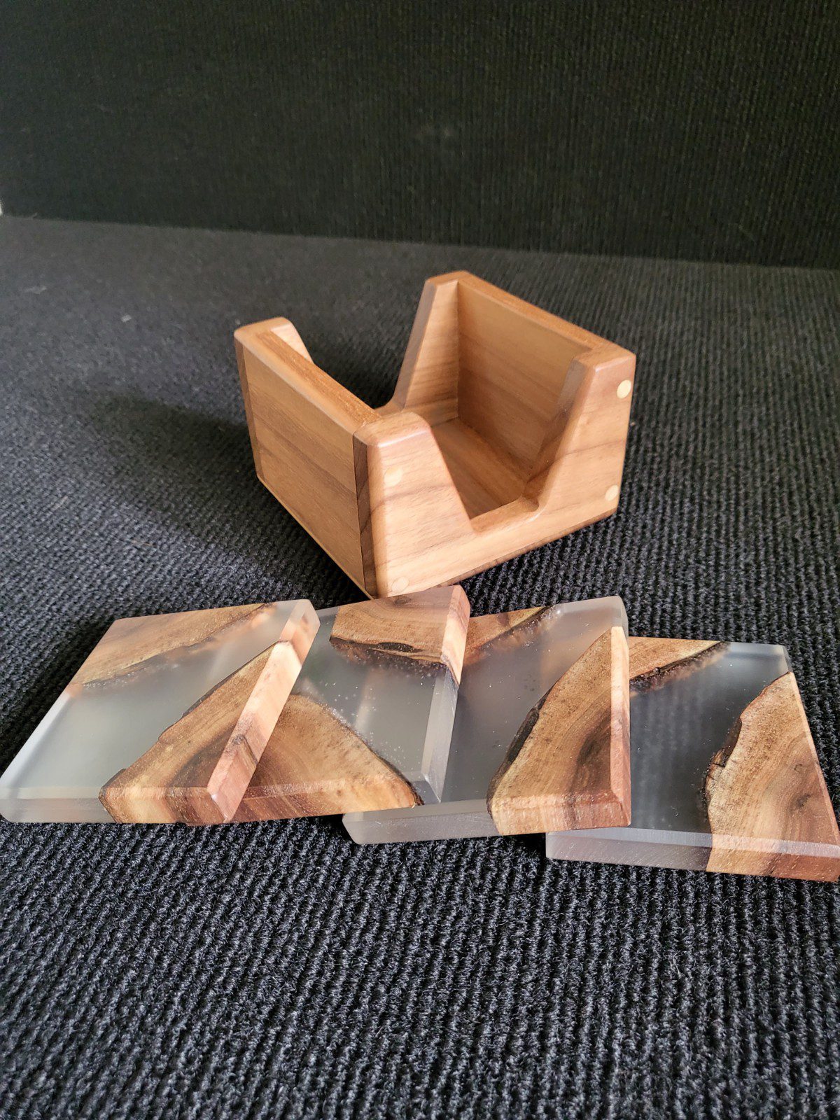 Walnut and Resin Coaster Set