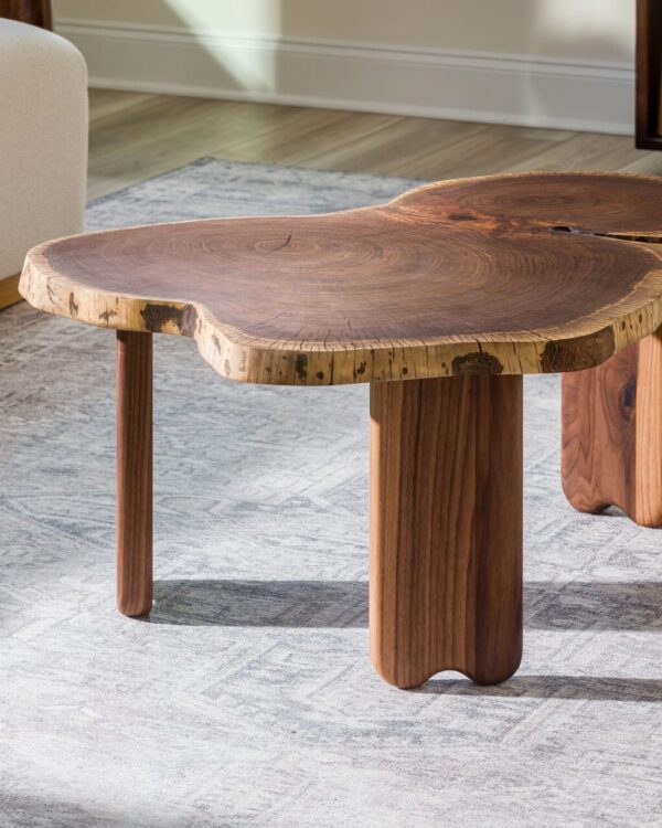 Handmade live edge walnut coffee table