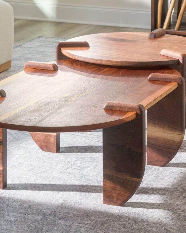 Handmade sculptural walnut coffee table