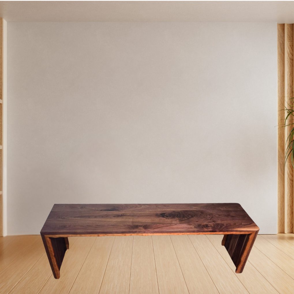 Modern Solid Walnut Bench